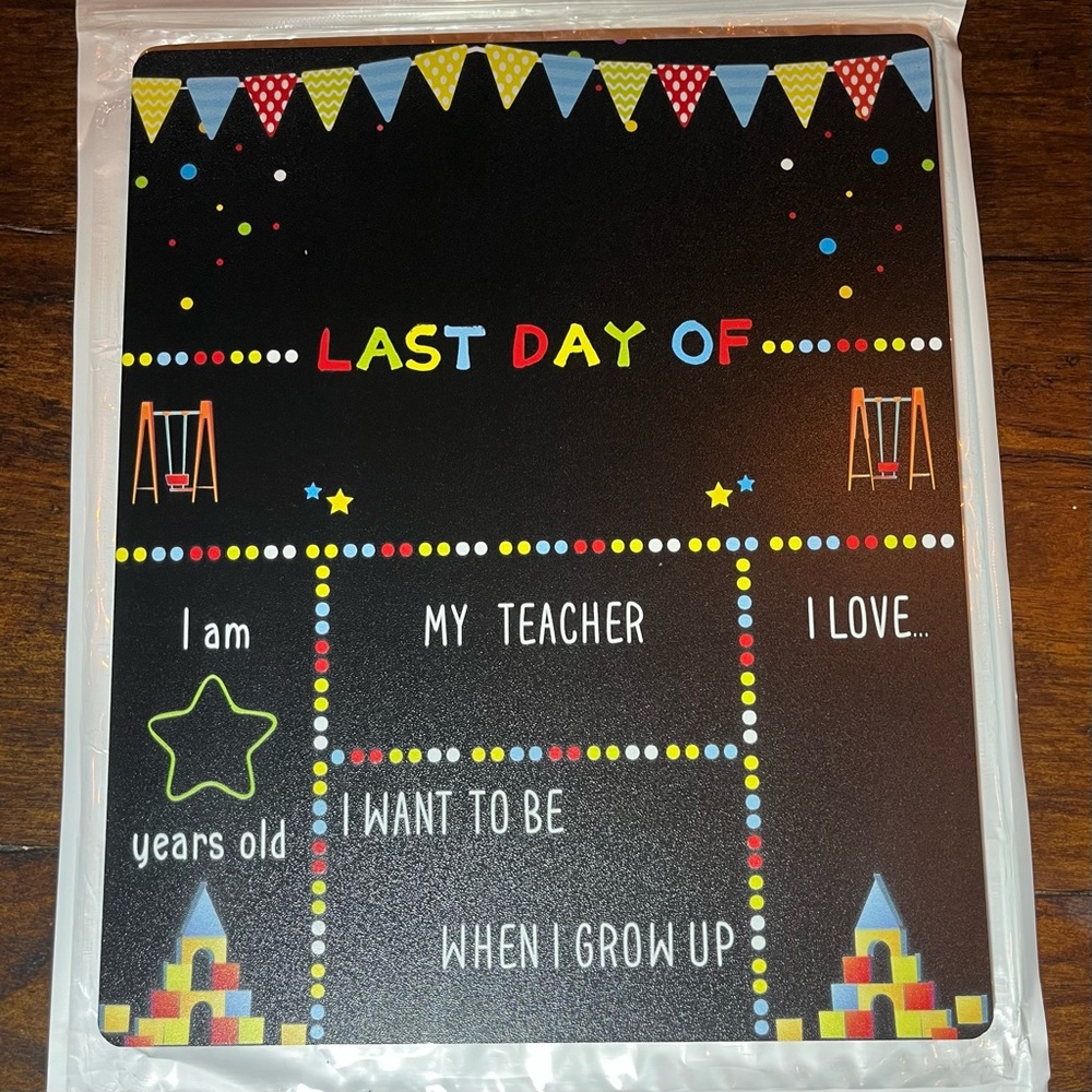 First Day of School Last Day of School Chalkboard Double-Sided Reusable NEW - Picture 2 of 4
